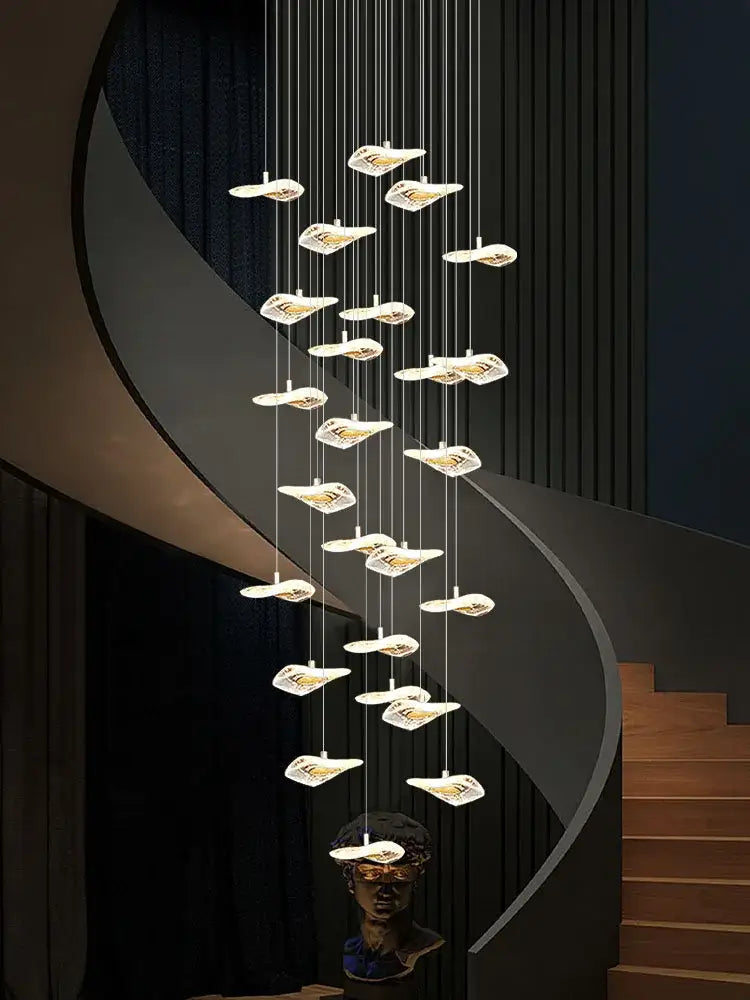 Crystal Glass Staircase Chandelier