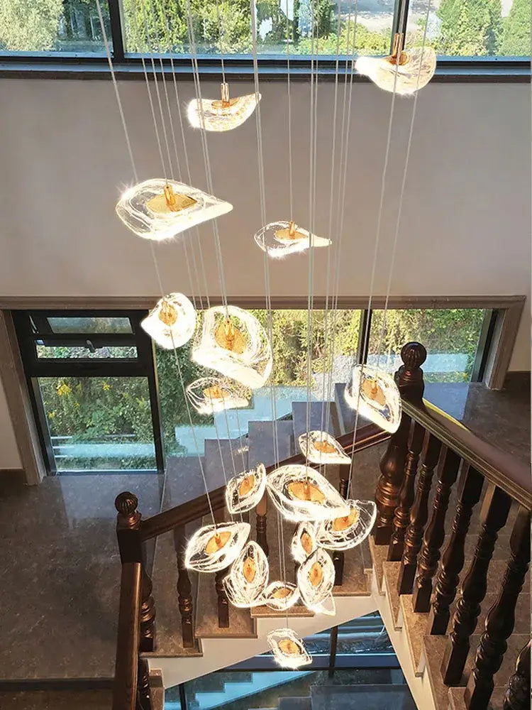 Crystal Glass Staircase Chandelier