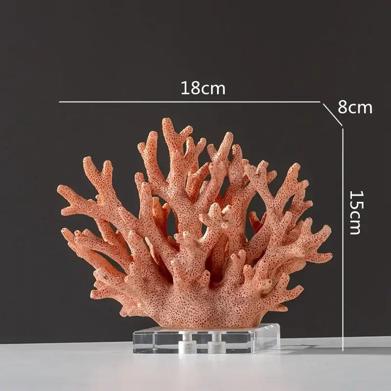 Light Blue Coral Resin Sculpture