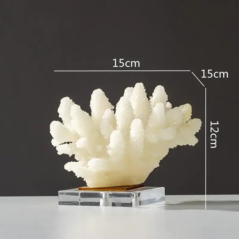 Light Blue Coral Resin Sculpture