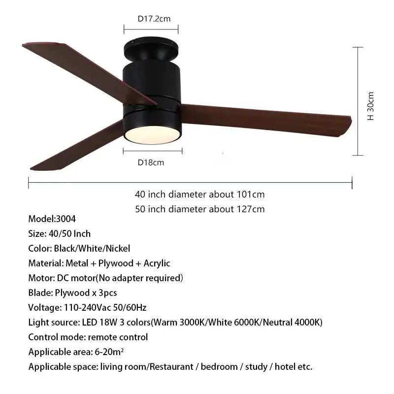 Brown LED Ceiling Fan