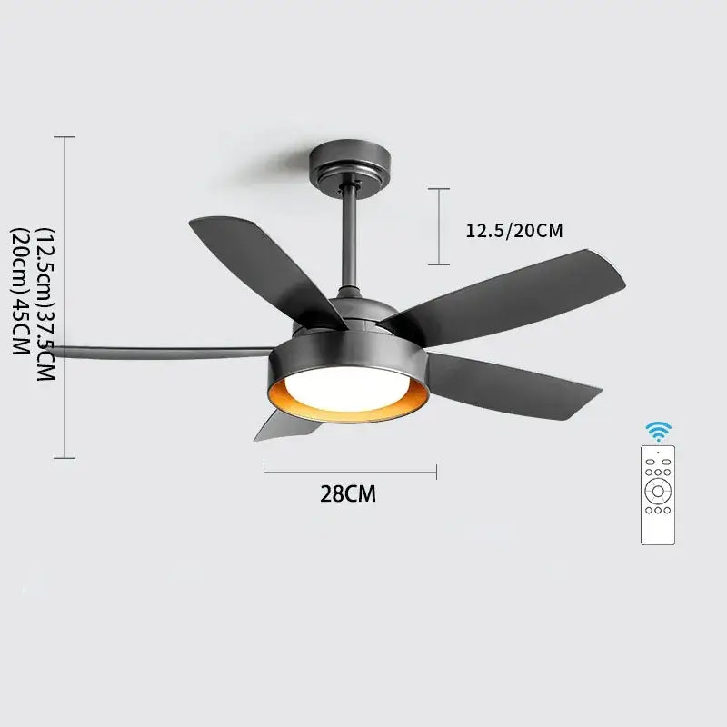 Wood 5-Blade Ceiling Fan