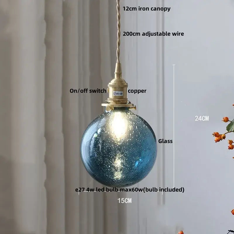 Teal Glass Pendant Light