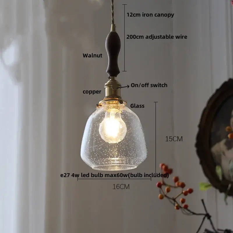 Teal Glass Pendant Light