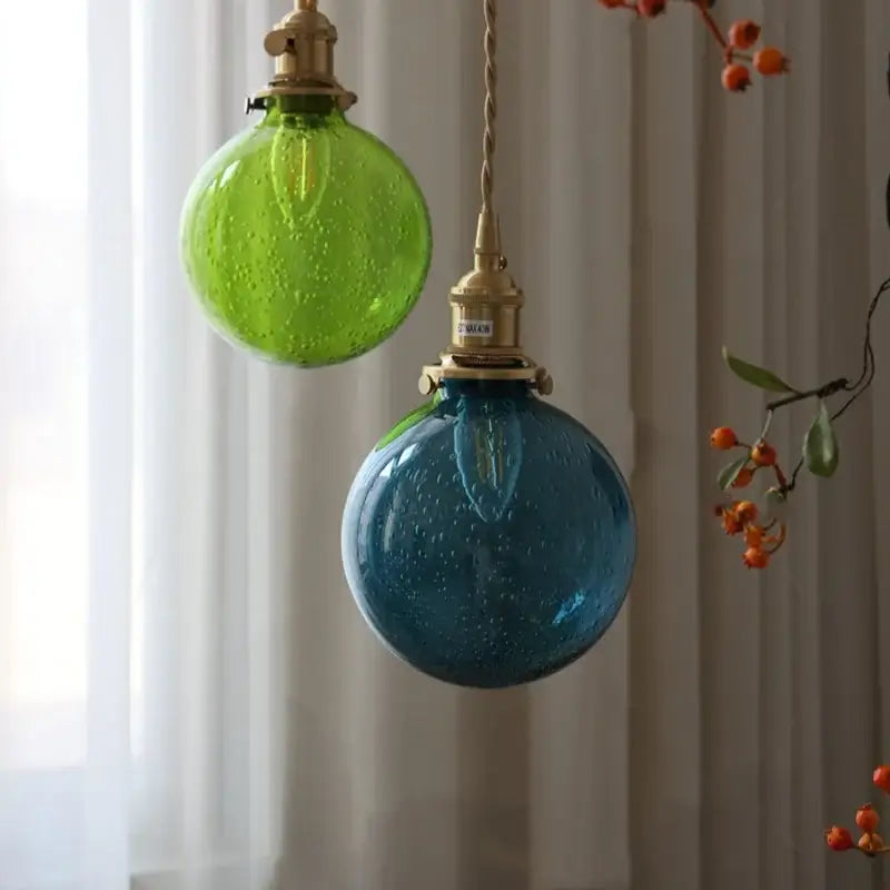 Blue Bubble Glass Pendant