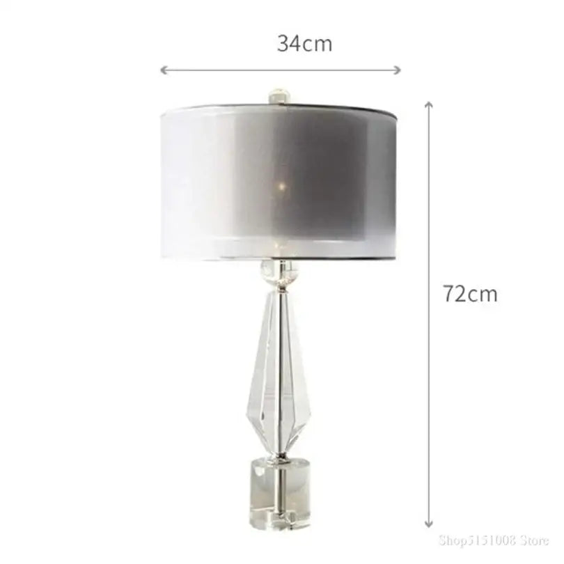 Gray Crystal Table Lamp