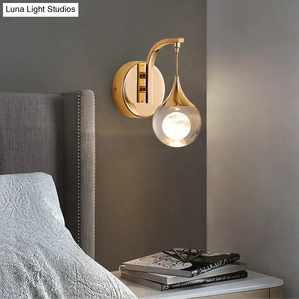 Gold Crystal Bubble Hallway Wall Lamp