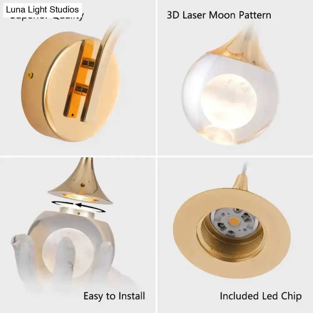 Gold Crystal Bubble Hallway Wall Lamp