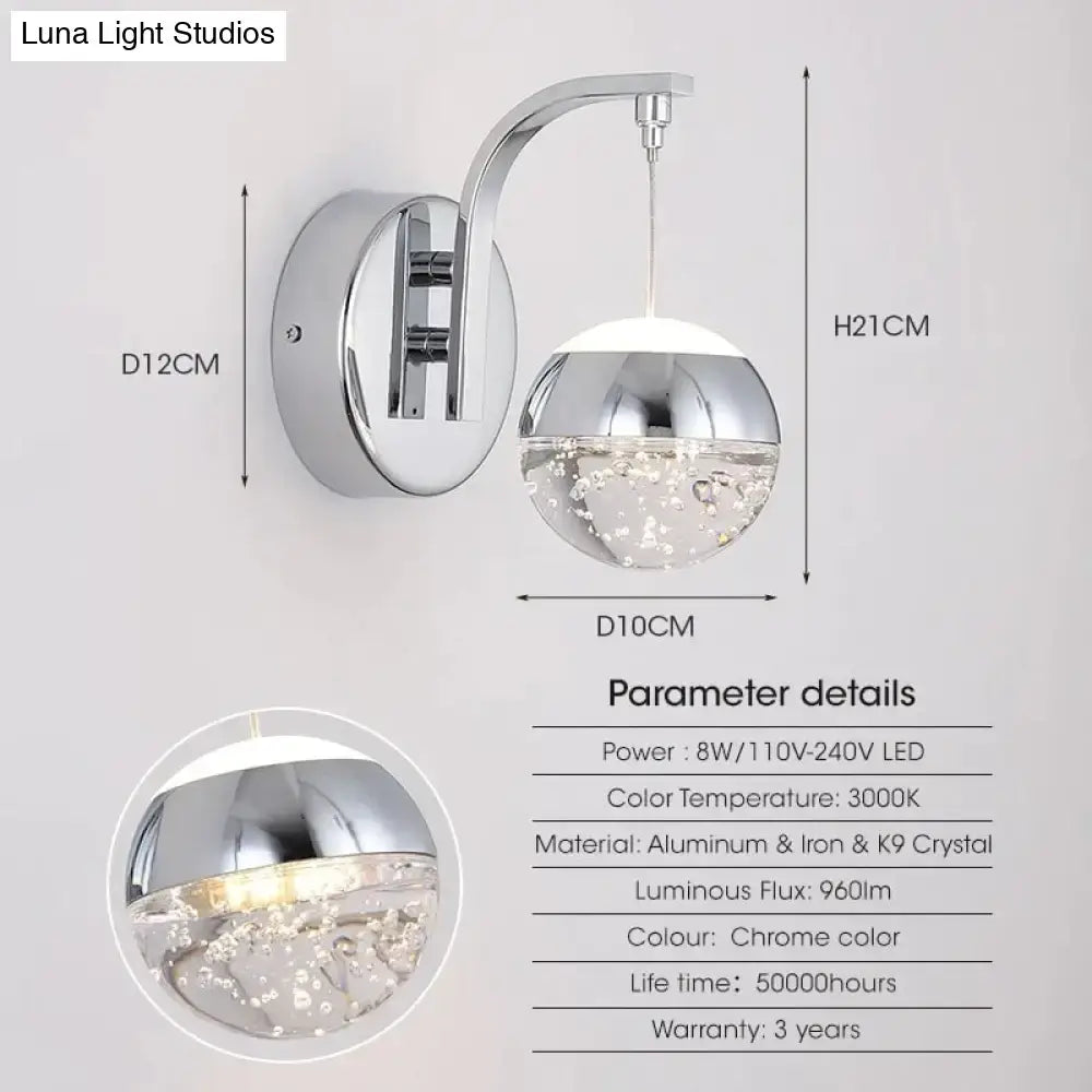 Gold Crystal Bubble Hallway Wall Lamp