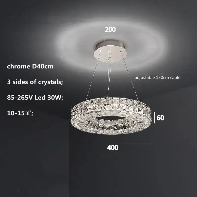 Chrome Crystal LED Chandelier Up To 6 Rings