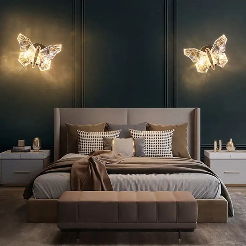 Crystal Butterfly Wall Lamp