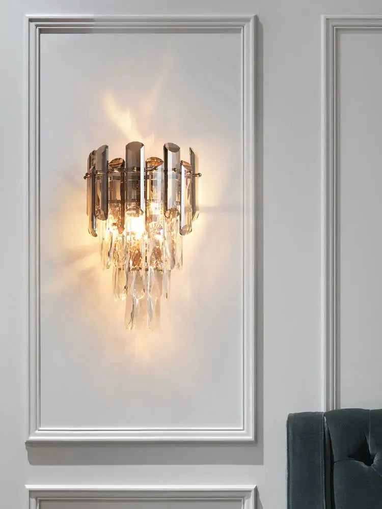 Crystal Gold Bedroom Wall Sconce