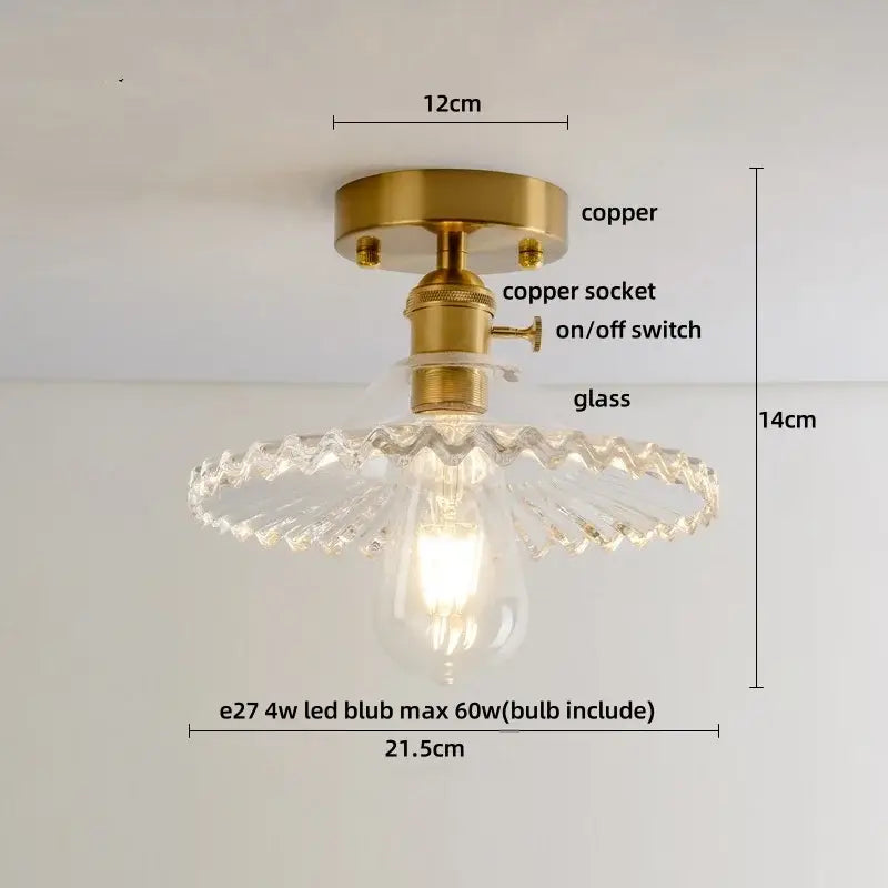 Crystal Glass Ceiling Lamp