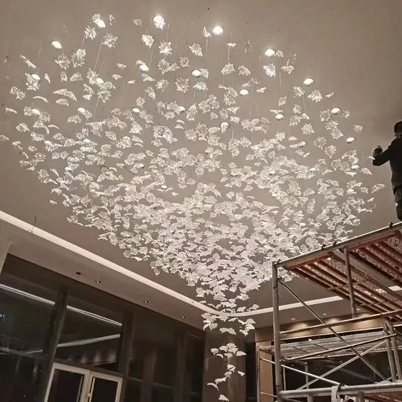 Glass High Ceiling Chandelier