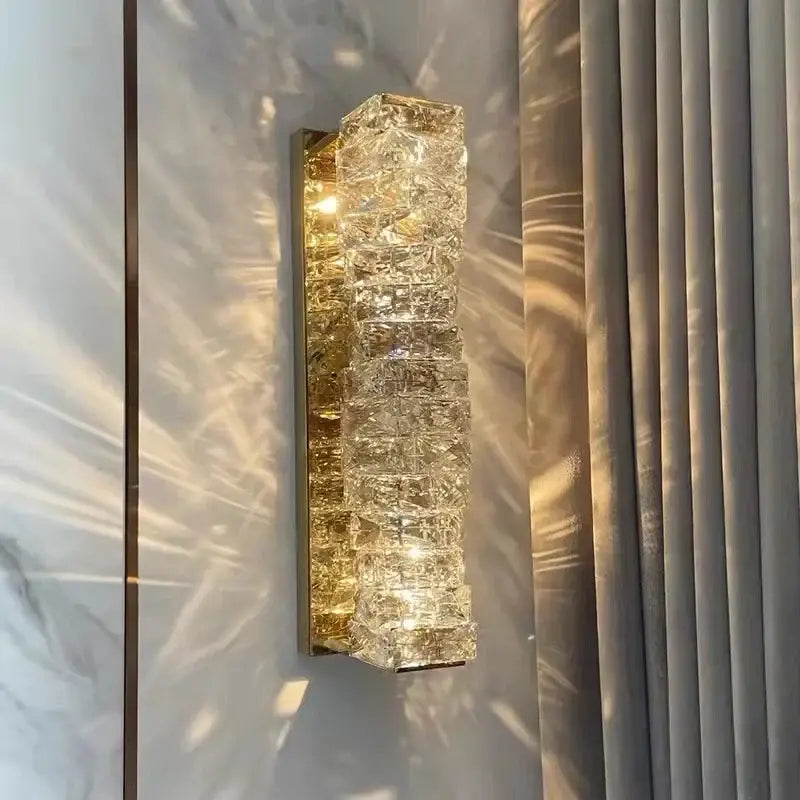 Gold Crystal LED 46cm Wall Light