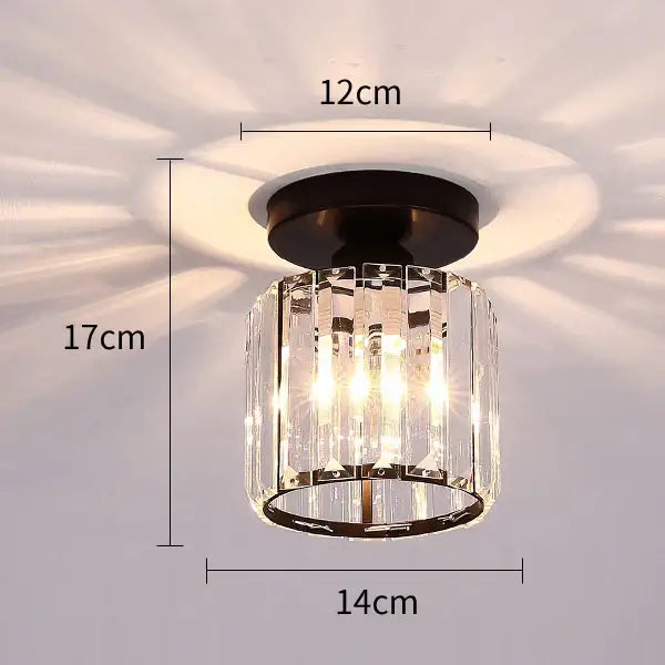 Gold Black Crystal Ceiling Light