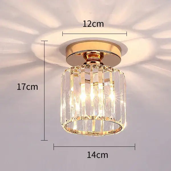 Gold Black Crystal Ceiling Light