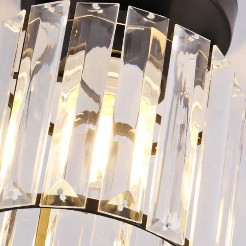 Gold Black Crystal Ceiling Light