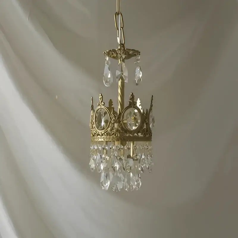 Gold Crystal Crown Chandelier