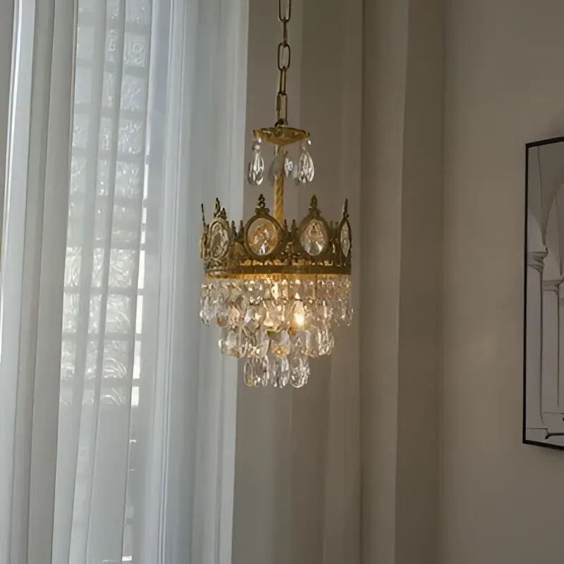 Gold Crystal Crown Chandelier