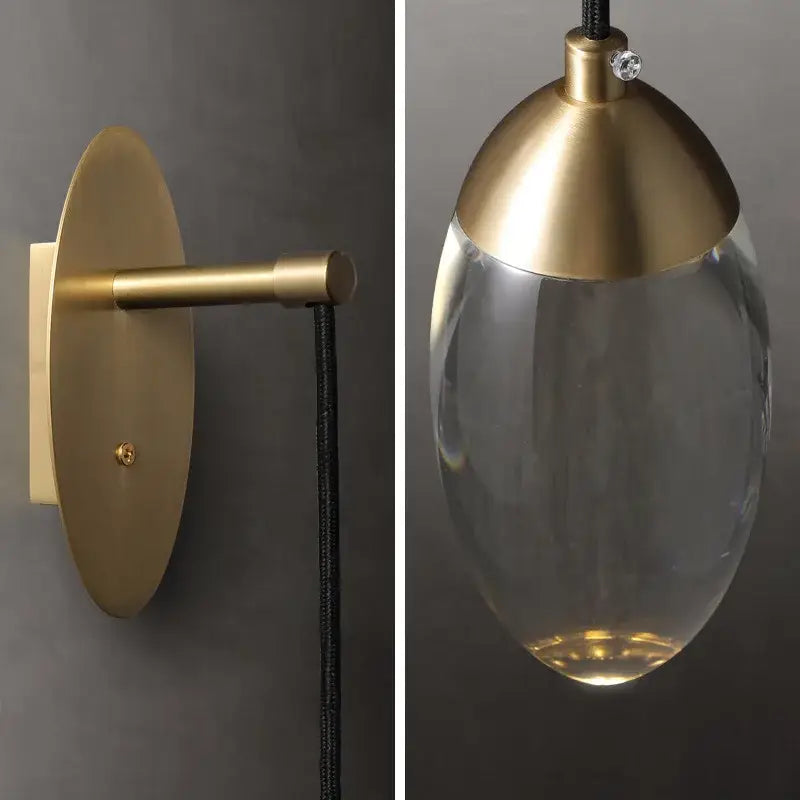 Gold Crystal LED Nordic Stairwell Wall Light