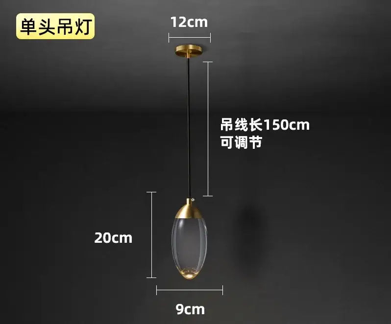 Gold Crystal LED Nordic Stairwell Wall Light