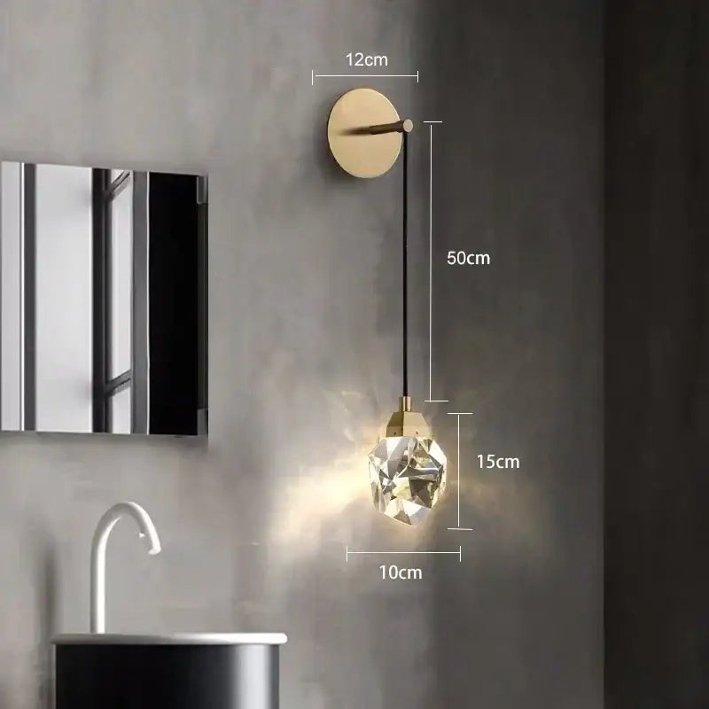 Copper Crystal LED Wall Sconce