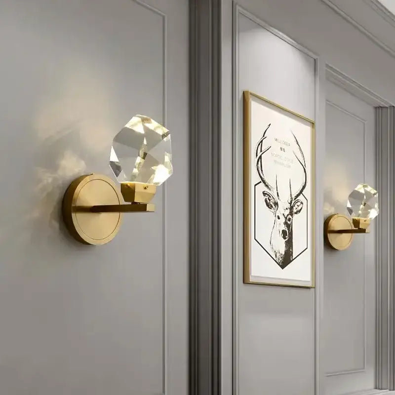 Copper Crystal LED Wall Sconce