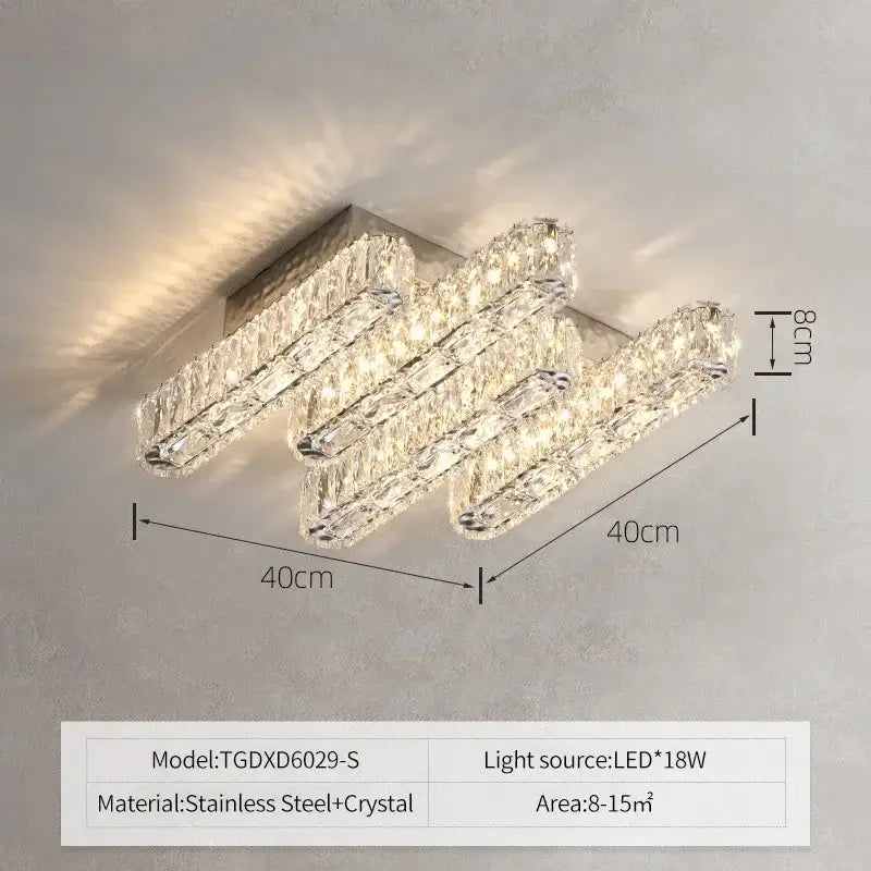 Crystal Rectangular Ceiling Light