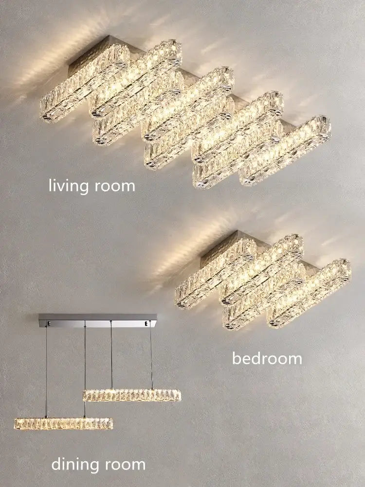 Crystal Rectangular Ceiling Light