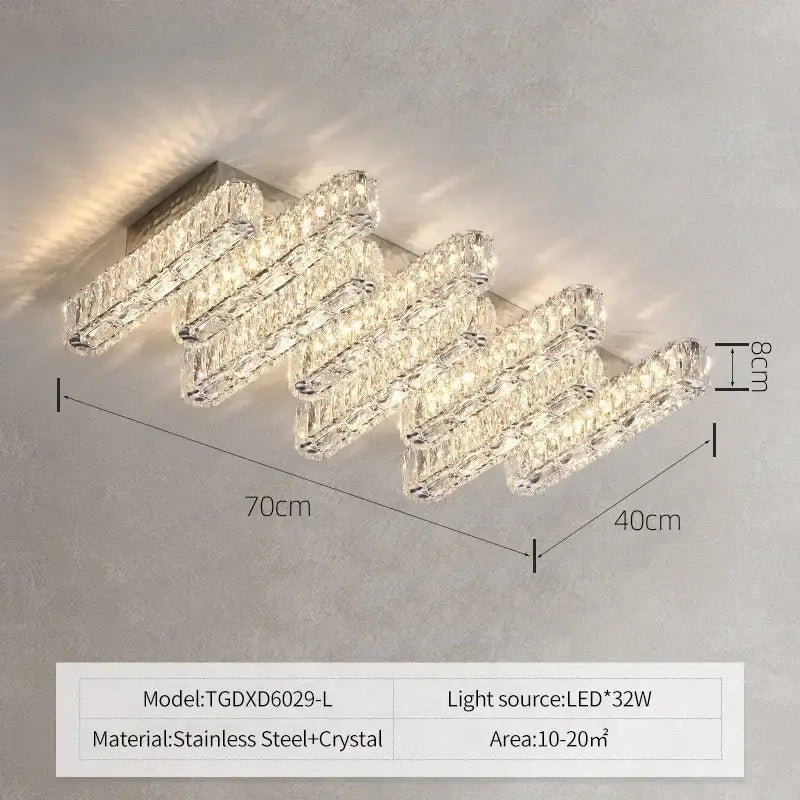 Crystal Rectangular Ceiling Light