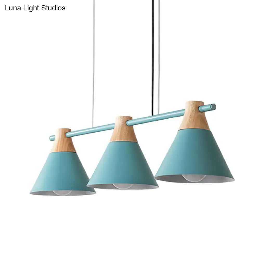 Blue Cone Pendant Light