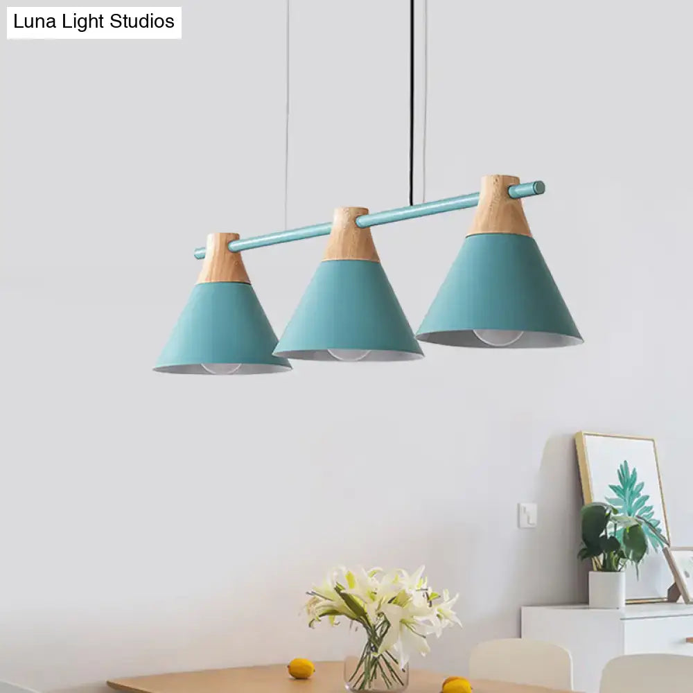 Blue Cone Pendant Light