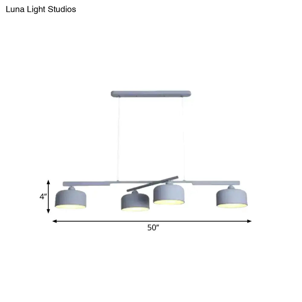 Gray Drum Chandelier