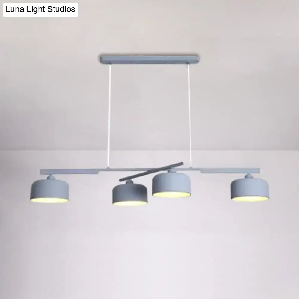 Gray Drum Chandelier
