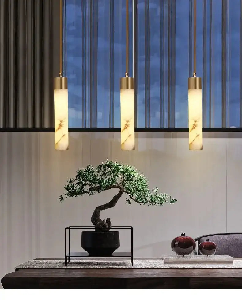 Copper Marble Pendant Light