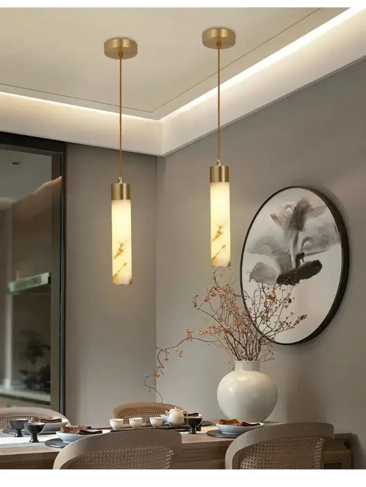 Copper Marble Pendant Light