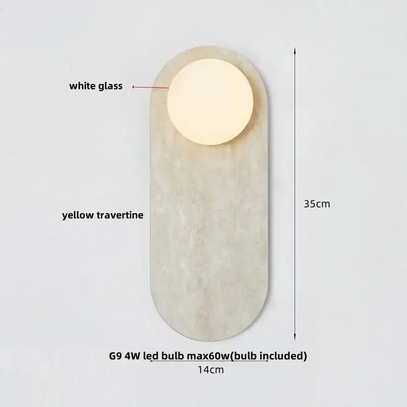 Travertine Glass Globe Sconce
