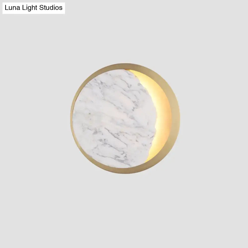 Gold Marble Moon Sconce
