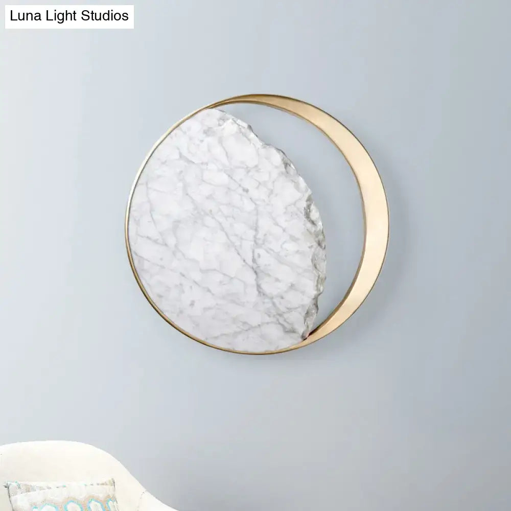 Gold Marble Moon Sconce