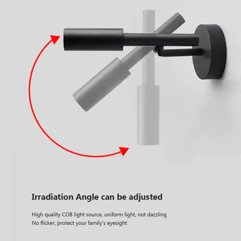 Black Adjustable Wall Lamp for Reading Nook