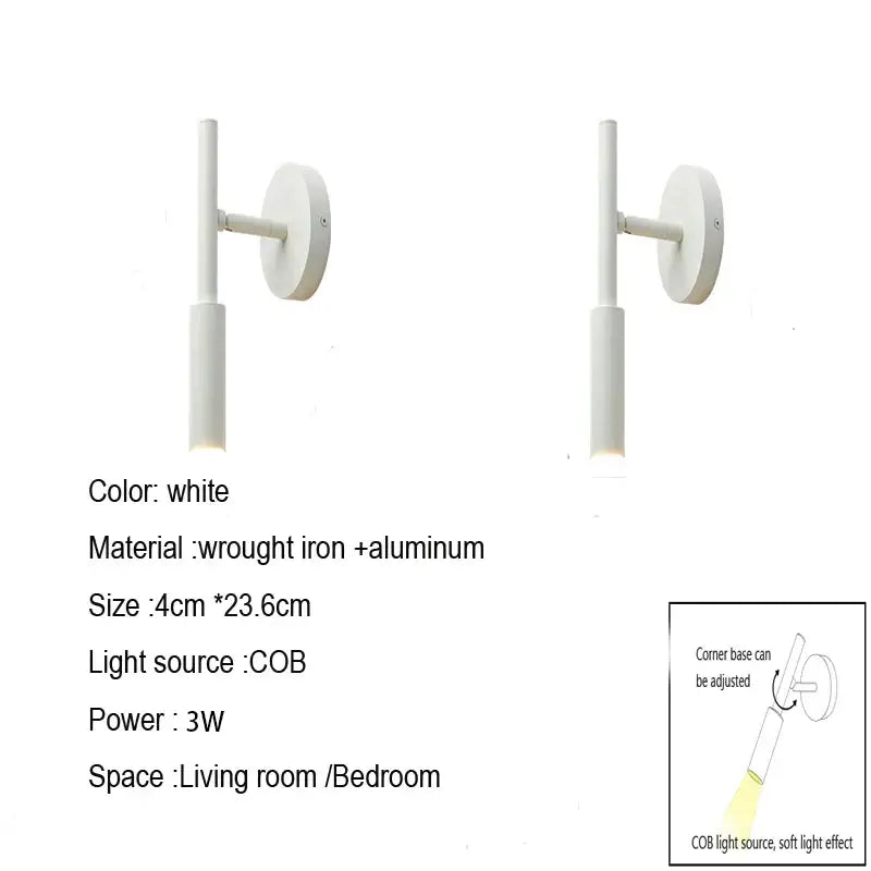 Black Adjustable Wall Lamp for Reading Nook
