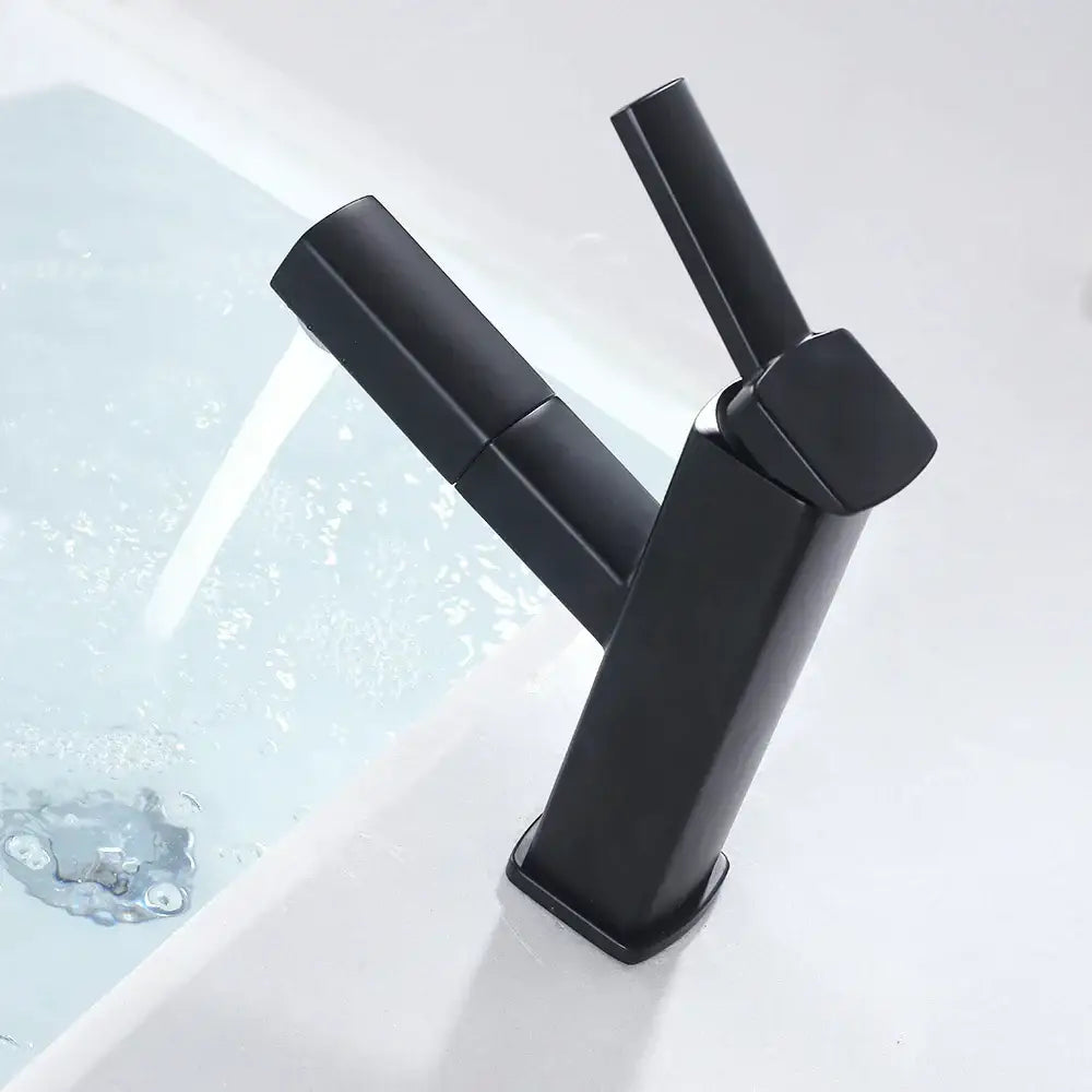 Black Rectangular Basin Mixer Tall