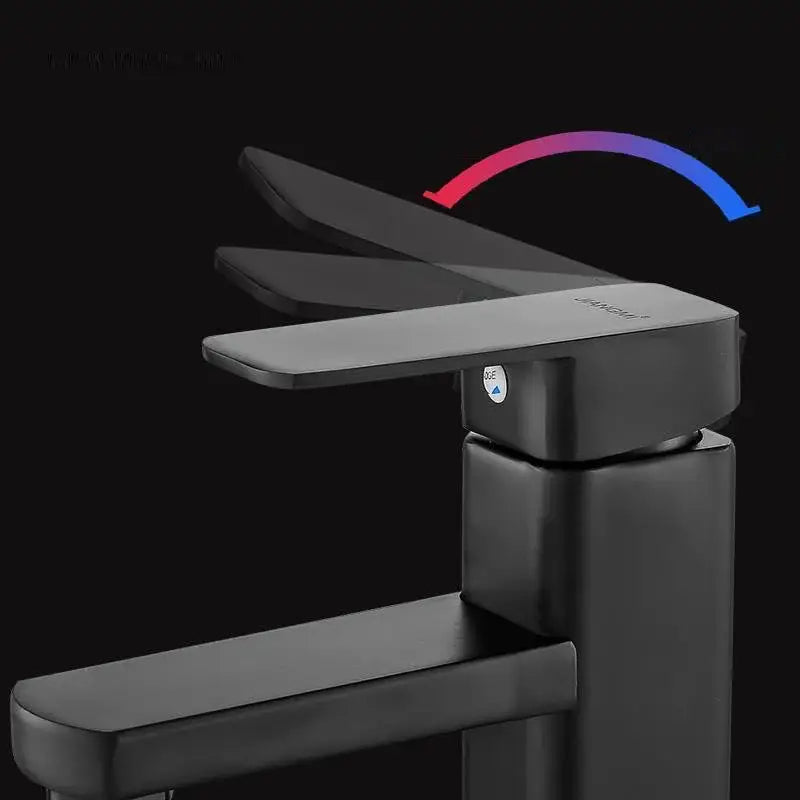 Rectangular Black Bathroom Faucet