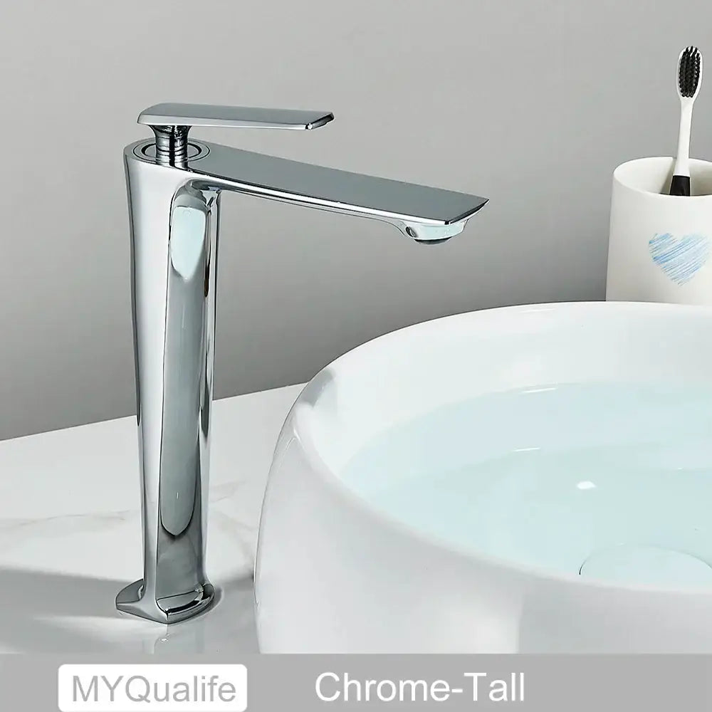 Black Brass Sink Faucet Single-Handle Deck-Mounted