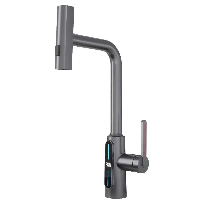 Black Brass Pull-Out Faucet with Retractable Spout