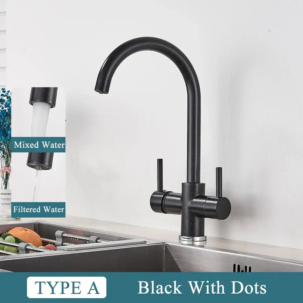 Black Brass Dual Handle Faucet
