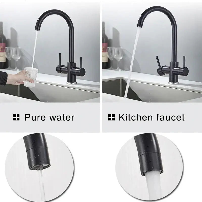Black Brass Dual Handle Faucet