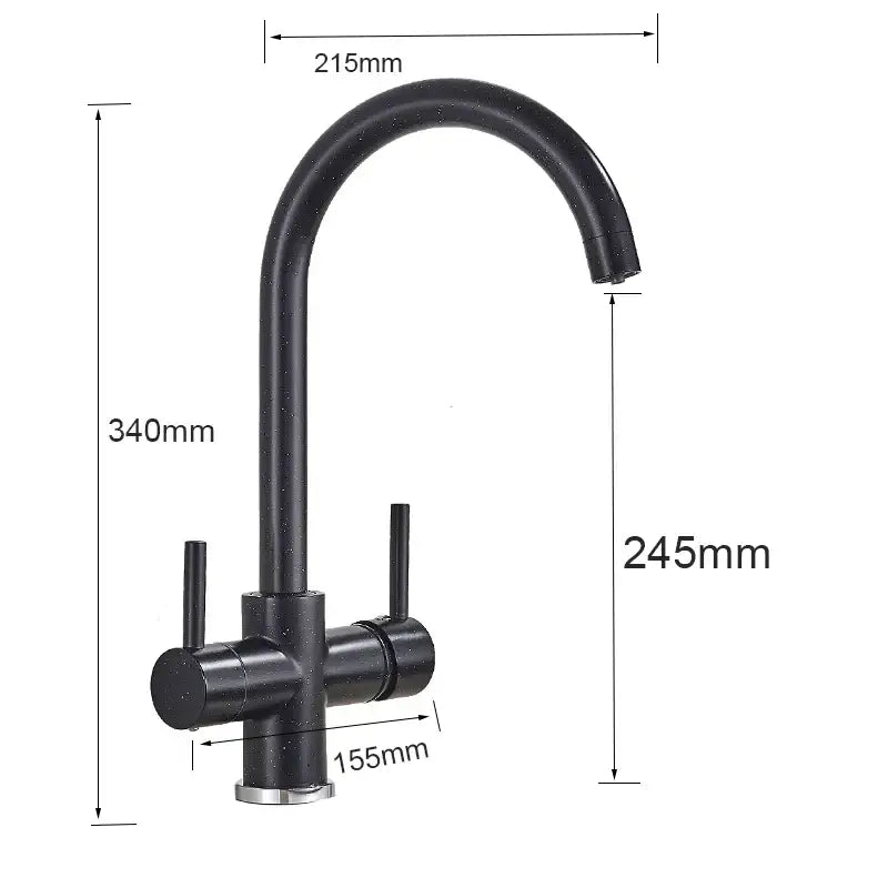 Black Brass Dual Handle Faucet