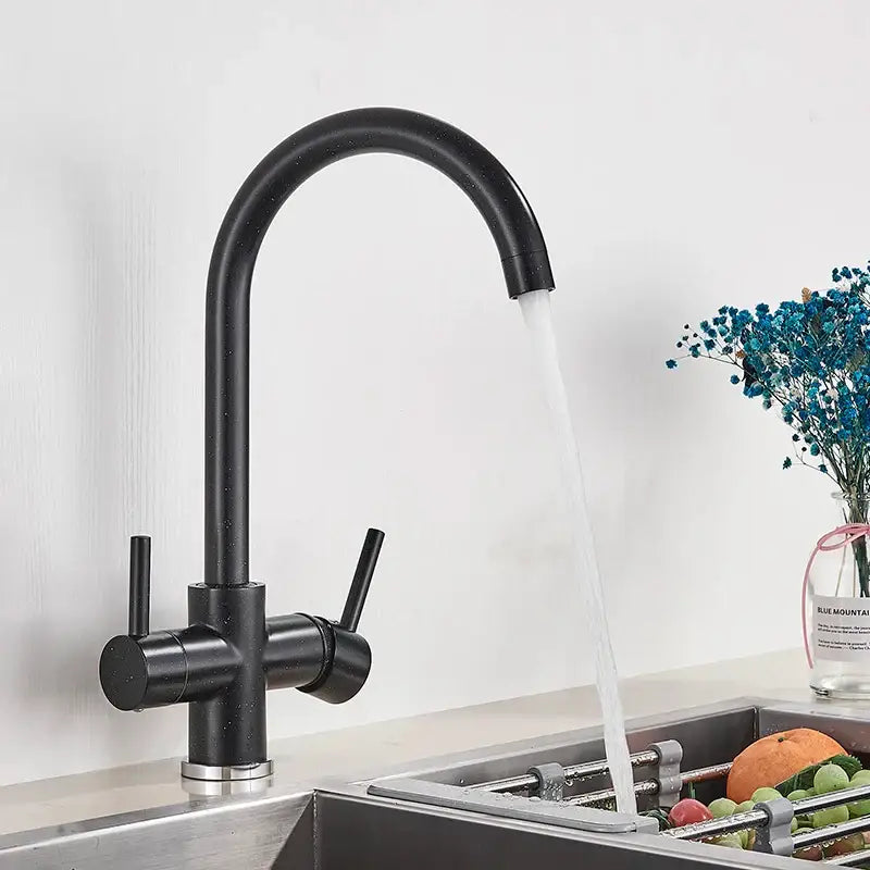Black Brass Dual Handle Faucet